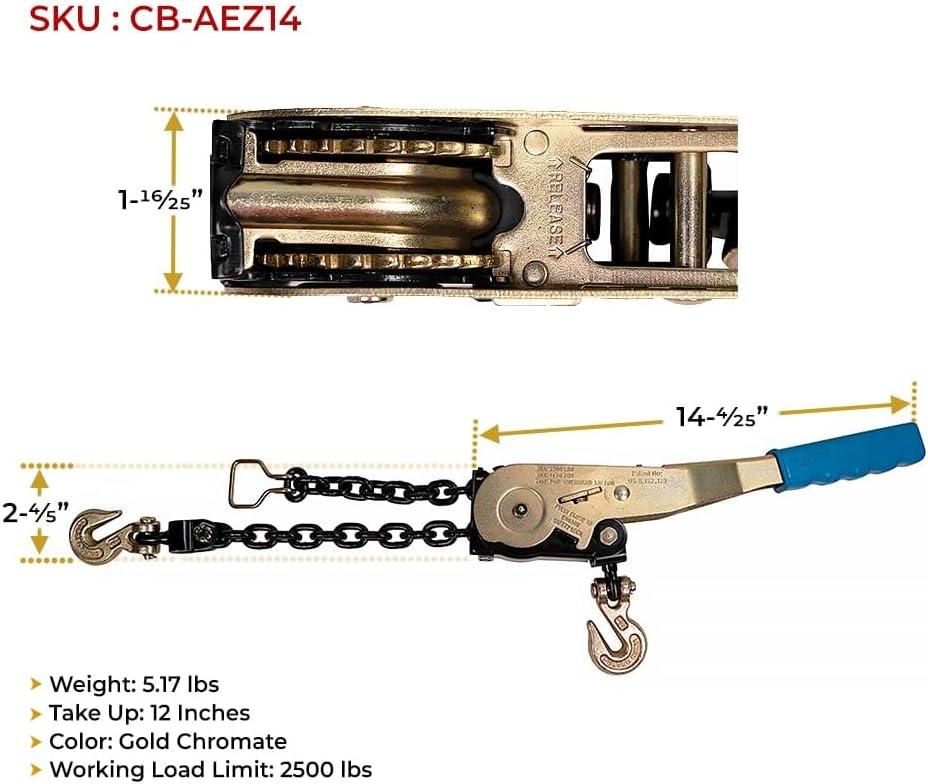 imageMytee Products 4 Pcs G70 516quot Chain ampamp Easy Binder Kit  2 516quot38quot Easy Ratcheting Chain Load Binder ampamp 2 516quot x 20 G70 Transport Chain wGrab Hooks  4700 lbs WLL for Truck Trailer Tie DownKit 8 Pcs