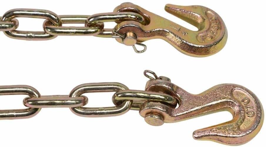 imageMytee Products 4 Pcs G70 516quot Chain ampamp Easy Binder Kit  2 516quot38quot Easy Ratcheting Chain Load Binder ampamp 2 516quot x 20 G70 Transport Chain wGrab Hooks  4700 lbs WLL for Truck Trailer Tie DownKit 8 Pcs