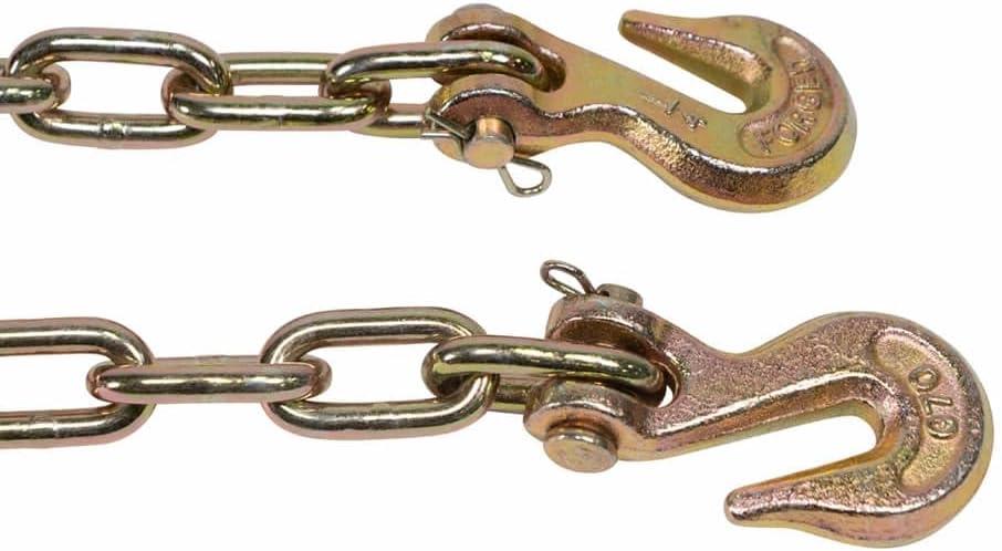 imageMytee Products 516quot Grade 70 Chain and Binder Kit  Includes 4 516quot  38quot Ratchet Load Binder ampamp 4 516quot x 20 G70 Transport Chain wGrab Hooks  4700 lbs WLL for Flatbed Truck Trailer Tie Down4  Pack