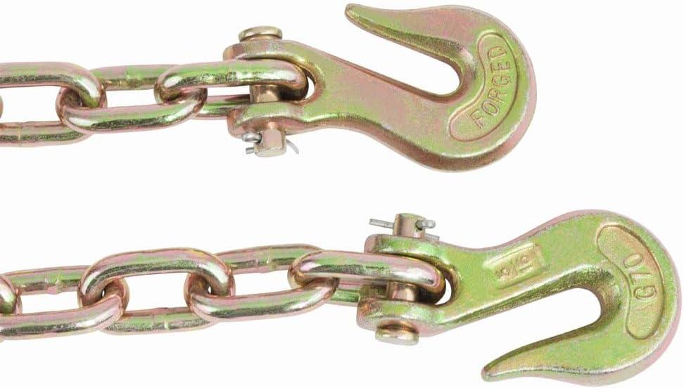 imageMytee Products 516quot Grade 70 Chain and Binder Kit  Includes 4 516quot  38quot Ratchet Load Binder ampamp 4 516quot x 20 G70 Transport Chain wGrab Hooks  4700 lbs WLL for Flatbed Truck Trailer Tie Down8  Pack