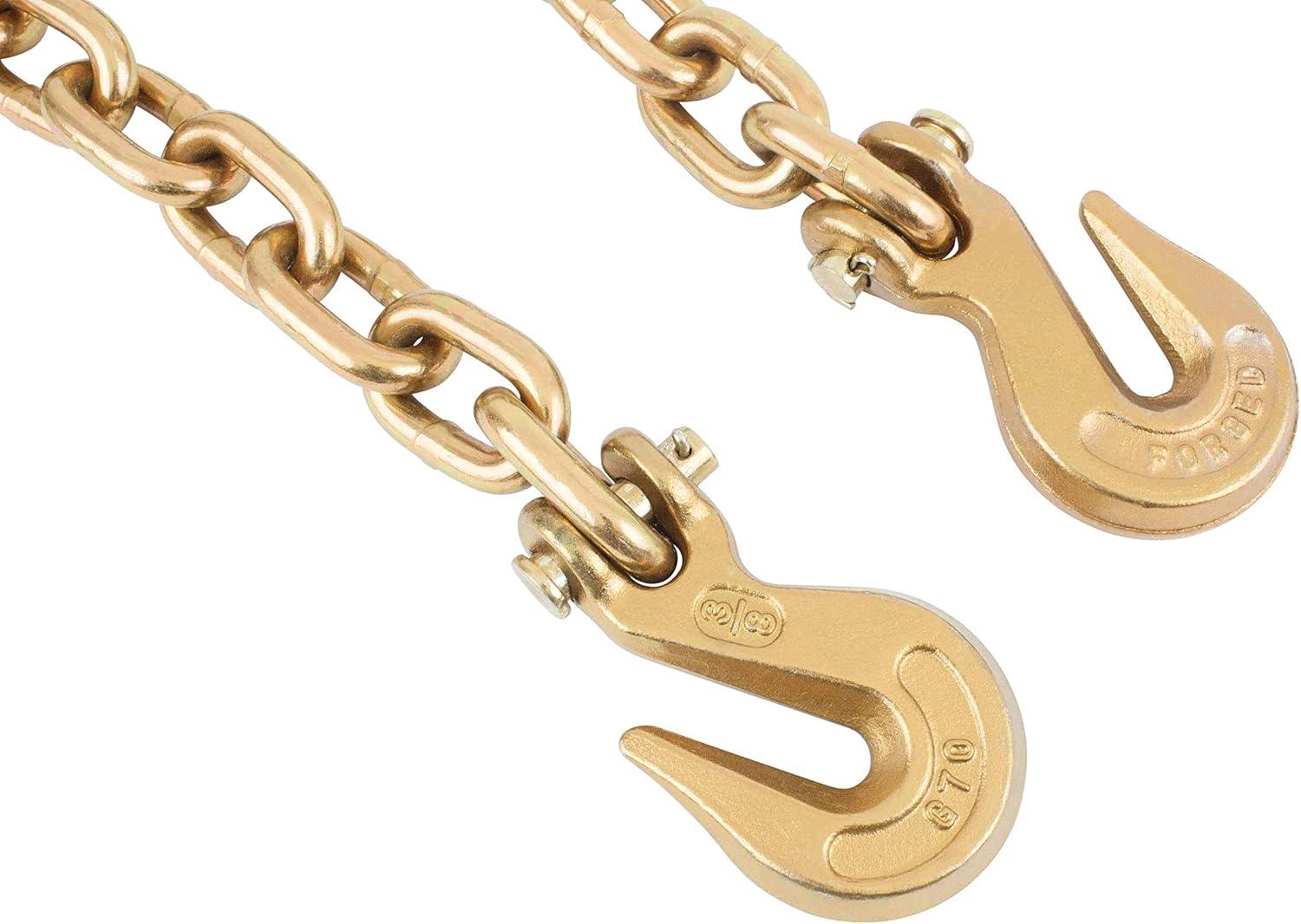 imageMytee Products 516quot Grade 70 Chain and Binder Kit  Includes 4 516quot  38quot Ratchet Load Binder ampamp 4 516quot x 20 G70 Transport Chain wGrab Hooks  4700 lbs WLL for Flatbed Truck Trailer Tie Down4  Pack