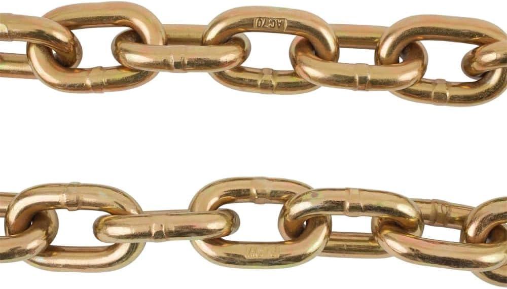 imageMytee Products 516quot Grade 70 Chain and Binder Kit  Includes 4 516quot  38quot Ratchet Load Binder ampamp 4 516quot x 20 G70 Transport Chain wGrab Hooks  4700 lbs WLL for Flatbed Truck Trailer Tie Down2  Pack