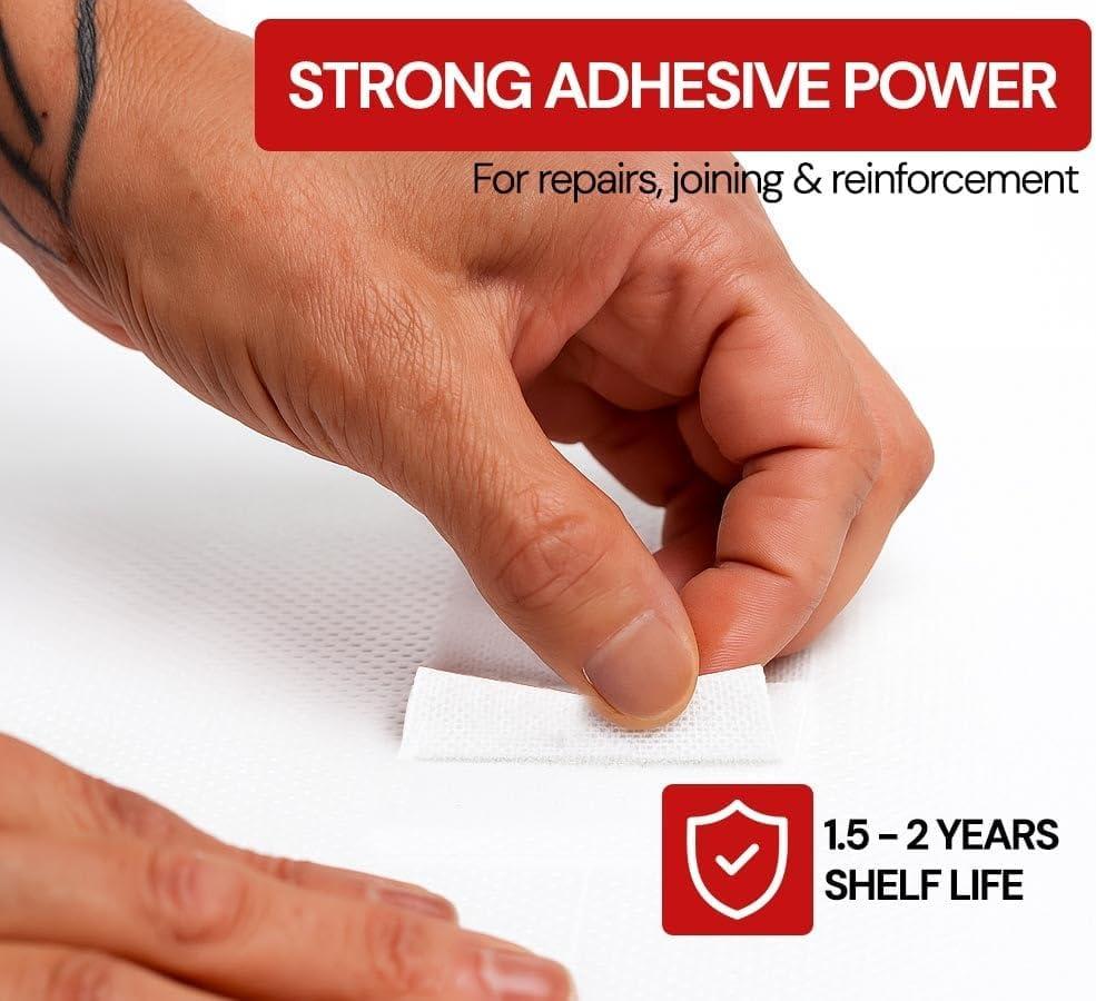 imageMytee Products 88 oz Waterproof White Vinyl Tarp Repair Tape 6 Inch x 50 FT with Heavy Duty Adhesive Backing  Tarp Patch Kit Tarp Repair KitWhite