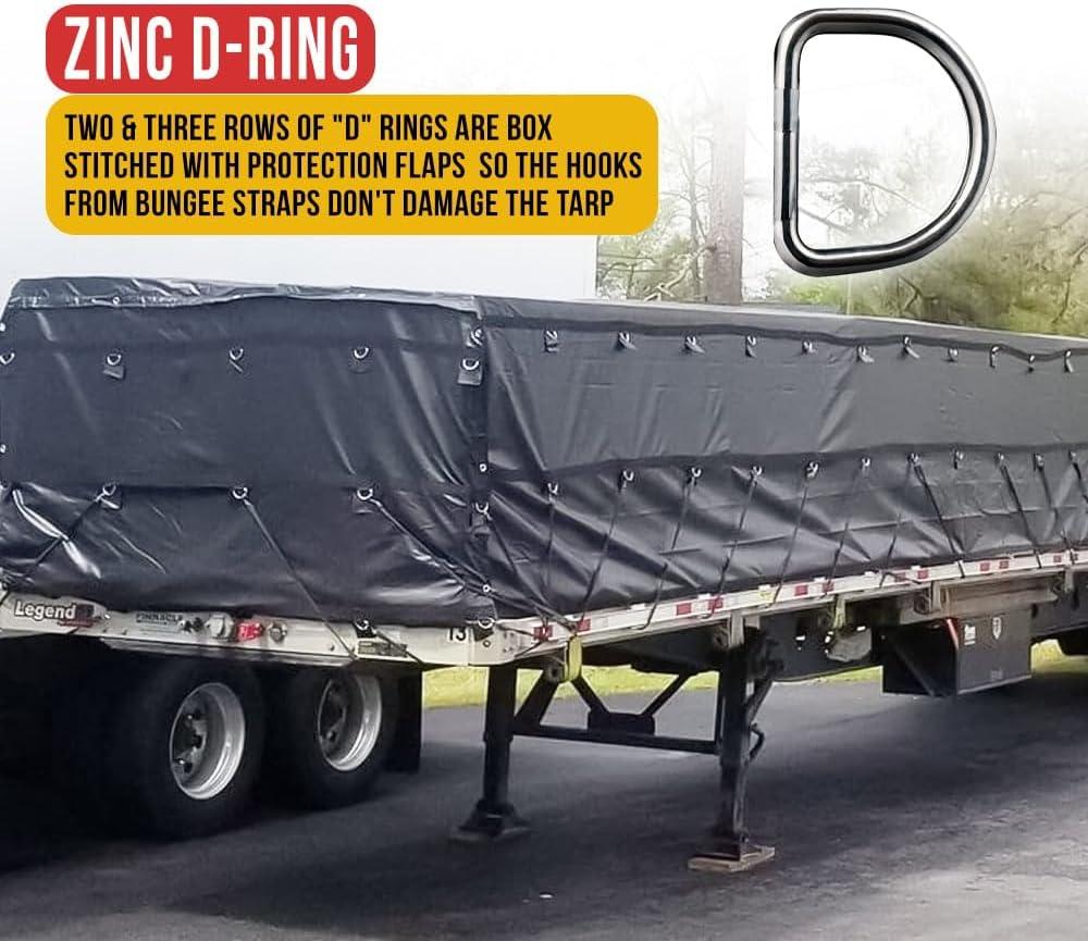 imageMytee Products AirbagParachute Fabric Black Ultra Light Lumber Tarp 20 x 27 6 Drop  14 Oz Vinyl Lumber Tarps for Flatbed Truck ampamp Trailer20 x 27 6 Drop