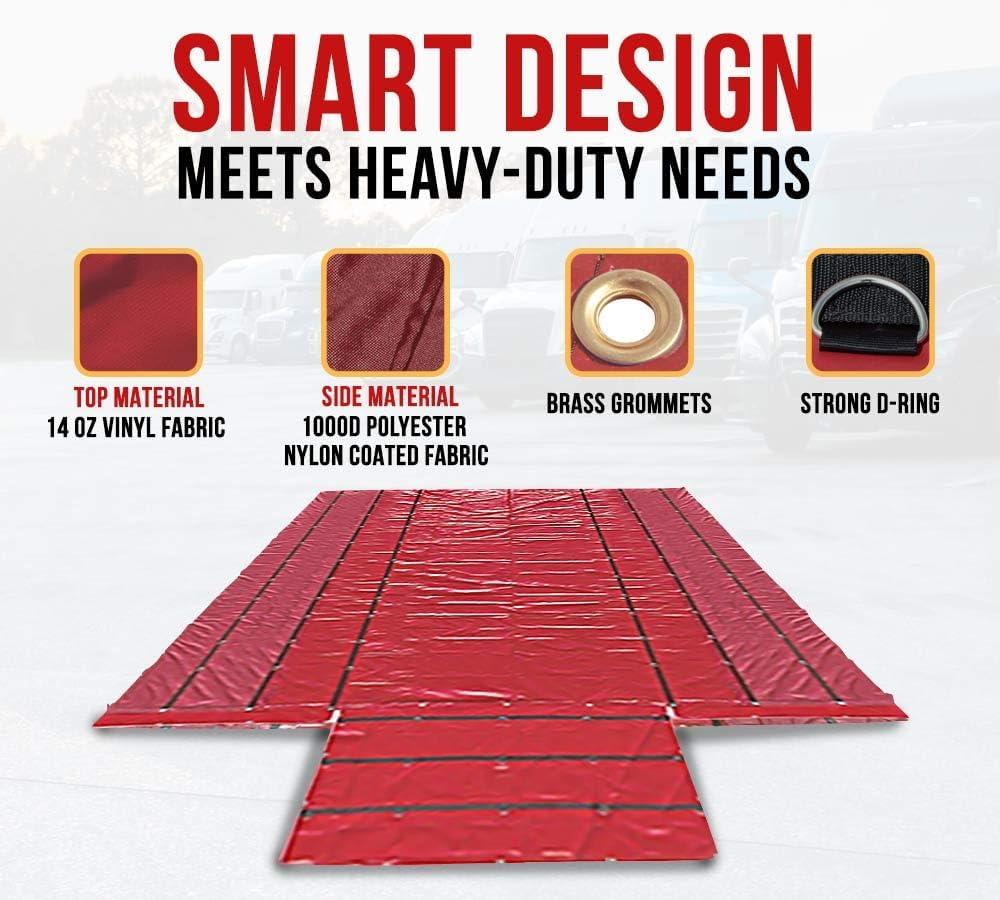 imageMytee Products AirbagParachute Fabric Black Ultra Light Lumber Tarp 20 x 27 6 Drop  14 Oz Vinyl Lumber Tarps for Flatbed Truck ampamp Trailer20 x 27 6 Drop