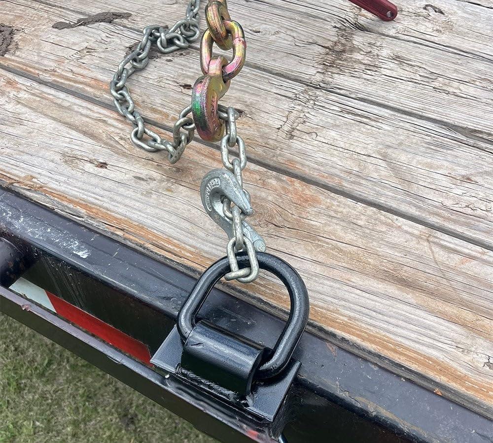 imageMytee Products Heavy Duty Adjustable Trailer Stake Pocket 58 Inch D Ring w 12quot Hitch Pin Load Limit 5400 lbs ampamp 4 Holes for Adjustment  DRing Tie Downs Utility for Flatbed Trucks ampamp Trailer  4 PKBlack