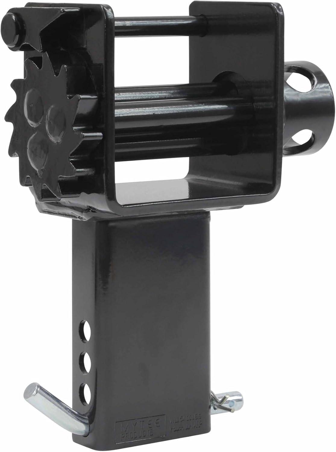 imageMytee Products Heavy Duty Adjustable Trailer Stake Pocket 58 Inch D Ring w 12quot Hitch Pin Load Limit 5400 lbs ampamp 4 Holes for Adjustment  DRing Tie Downs Utility for Flatbed Trucks ampamp Trailer  4 PKBlack