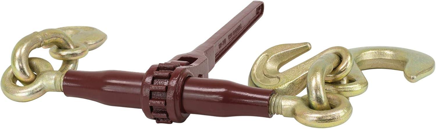 imageMytee Products Heavy Duty Specialty Pro Ratchet Load Chain Binder wGrab Hook ampamp Slip Hook  12quot Grab Hook ampamp 58quot Slip Hook  12quot Grab Hook 15000 Lbs WLL  Chain Binders for Flatbed Truck  4 Pack12 Grab Hook  58 Slip Hook  12 Grab Hook