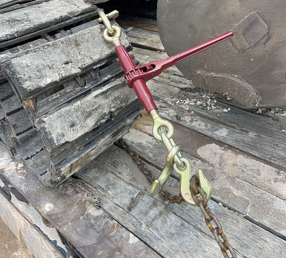 imageMytee Products Heavy Duty Specialty Pro Ratchet Load Chain Binder wGrab Hook ampamp Slip Hook  12quot Grab Hook ampamp 58quot Slip Hook  12quot Grab Hook 15000 Lbs WLL  Chain Binders for Flatbed Truck  4 Pack12 Grab Hook  58 Slip Hook  12 Grab Hook