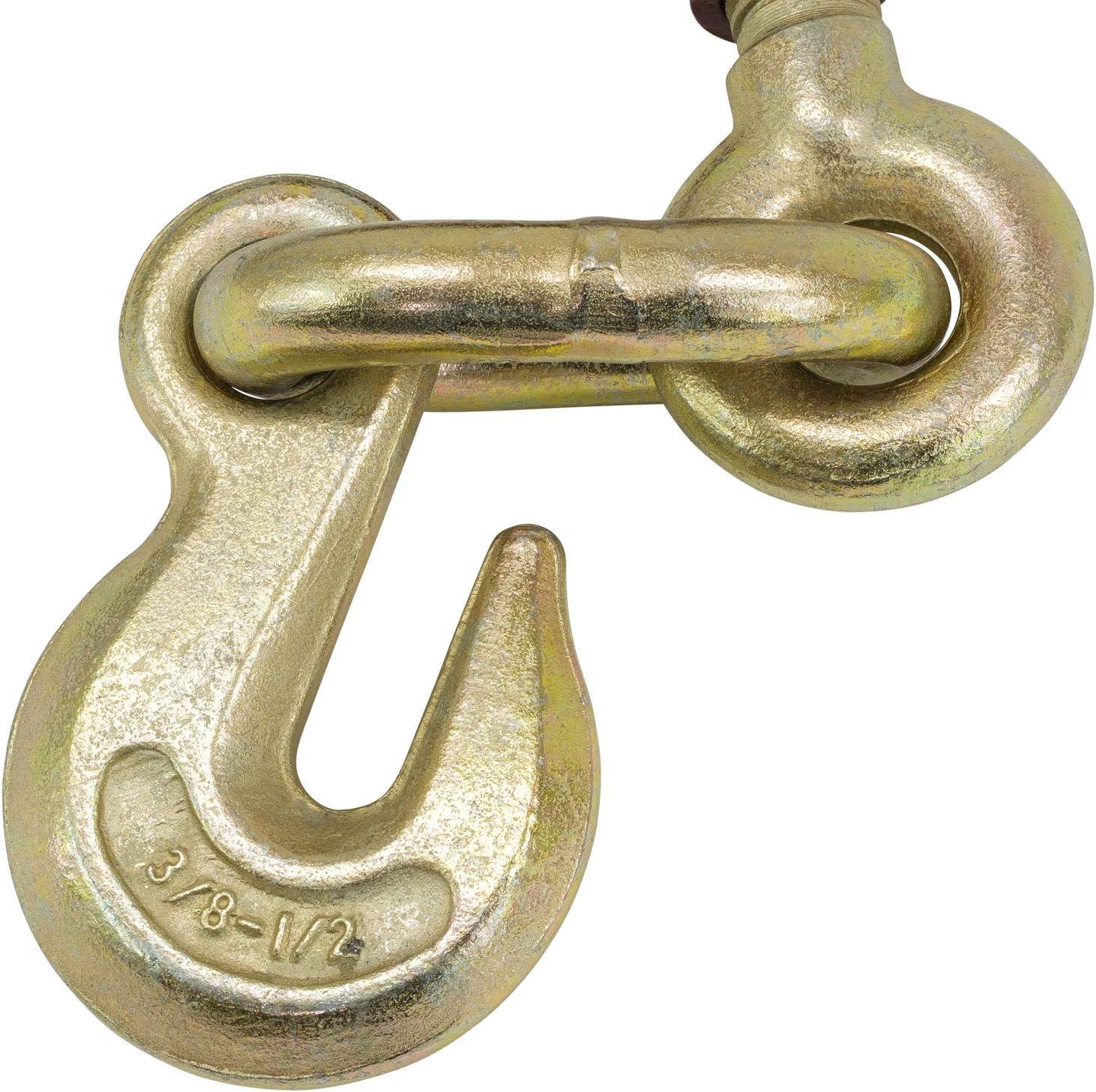 imageMytee Products Heavy Duty Specialty Pro Ratchet Load Chain Binder wGrab Hook ampamp Slip Hook  12quot Grab Hook ampamp 58quot Slip Hook  12quot Grab Hook 15000 Lbs WLL  Chain Binders for Flatbed Truck  4 Pack12 Grab Hook  58 Slip Hook  12 Grab Hook