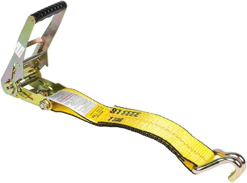 imageMytee Products Ratchet TieDown Straps with Wire Hook 2quot x 30 Yellow Ratchet Strap  10000 Lbs Breaking Strength  Heavy Duty TieDown Ratchet Straps for Flatbed Truck Trailers Pickup 10 PackYellow