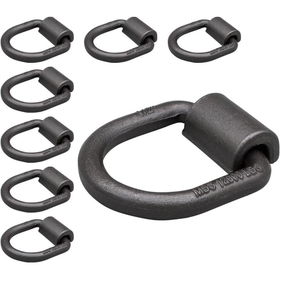 imageMytee Products 12 Pack 12quot Heavy Duty WeldOn Forged D Ring 12000 Lbs8  Pack