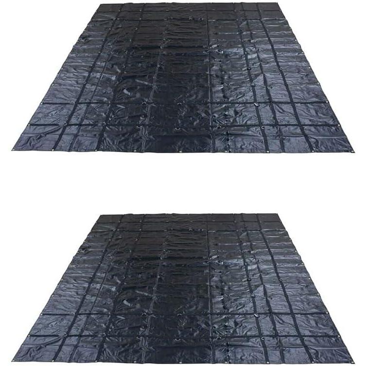 imageMytee Products 16 x 24 Flatbed Truck Tarps Heavy Duty 18oz Steel Tarp  BlackBlack 2 Pack