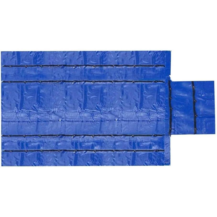 imageMytee Products 16 x 27 Flatbed Truck 14 Oz Superlight Steel Tarp with 4 FT Drop  Black Heavy Duty Vinyl Waterproof Tarp for Trailers to Protect Cargo from Wind Rain Snow and SunBlue