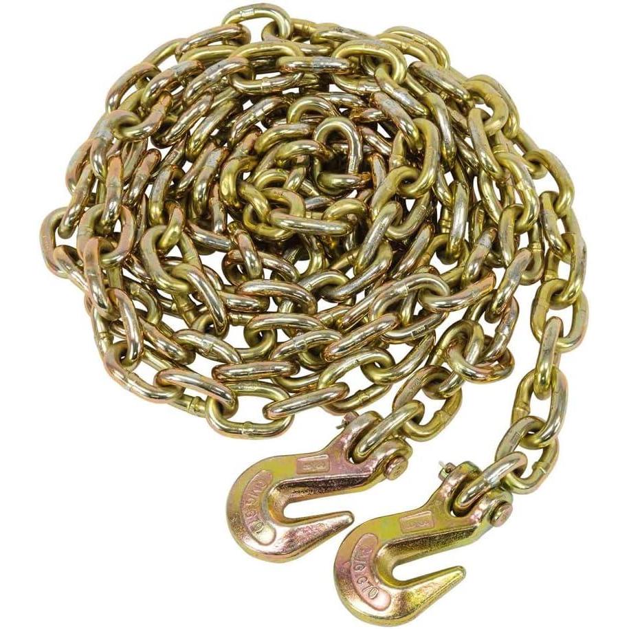 imageMytee Products 2 Pack 38quot x 16 Grade 70 Transport Binder Chain  Made in USA with G70 Grab Hooks  Tow Transport Binder Chain  6600 Lbs WLL38 x 20