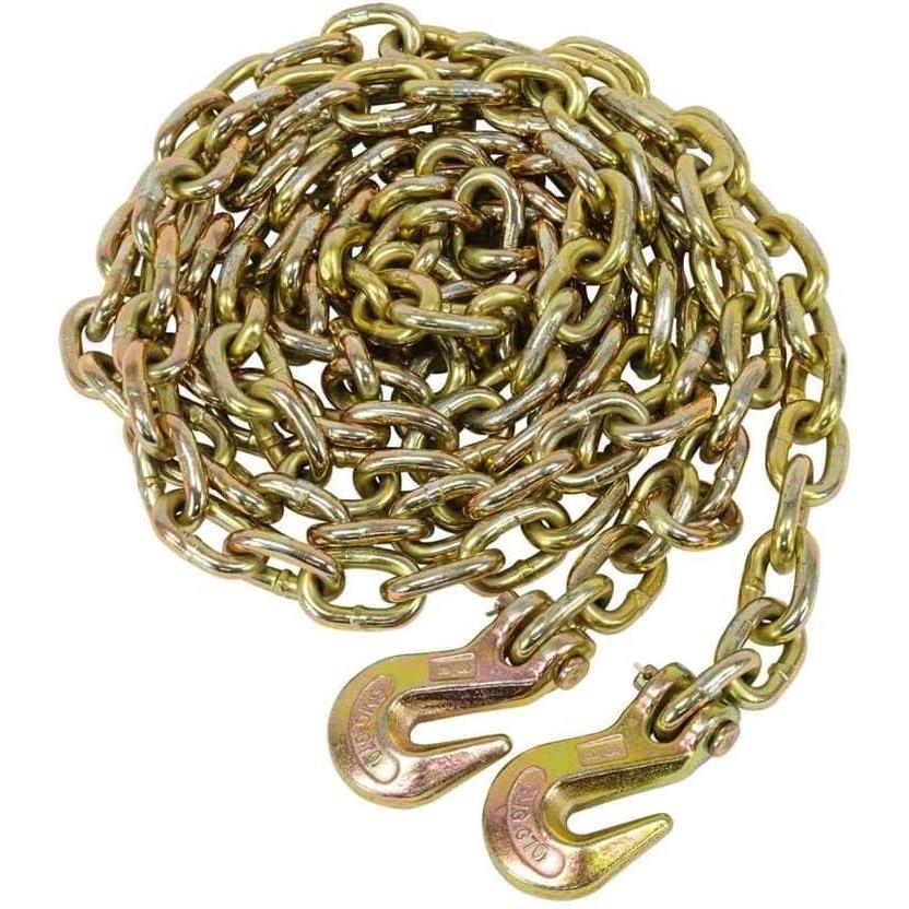 imageMytee Products 2 Pack 38quot x 16 Grade 70 Transport Binder Chain  Made in USA with G70 Grab Hooks  Tow Transport Binder Chain  6600 Lbs WLL516 x 25