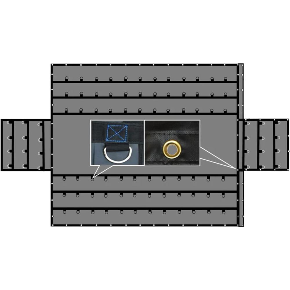 imageMytee Products 24 x 30 Flatbed Trailer Lumber Tarp with 8 FT Drop  Heavy Duty Black 18 Oz Vinyl Waterproof Tarp for TruckTrailers to Protect Cargo from Wind Rain Snow and Sun