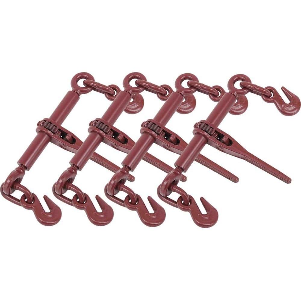 imageMytee Products 4 Pack Ratchet Chain Binder 14quot  516quot Chain Binders Tie Down Hauling