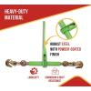 image4 Pack Mytee Products 38quot12quot Heavy Duty Ratchet Lever Load Binder wGrab Hooks 9200 Lbs Working Load Limit  Tie Down Hauling Chain Binders for Flatbed Truck TrailerGreen