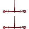 image4 Pack Mytee Products 38quot12quot Heavy Duty Ratchet Lever Load Binder wGrab Hooks 9200 Lbs Working Load Limit  Tie Down Hauling Chain Binders for Flatbed Truck TrailerRed