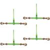 image4 Pack Mytee Products 38quot12quot Heavy Duty Ratchet Lever Load Binder wGrab Hooks 9200 Lbs Working Load Limit  Tie Down Hauling Chain Binders for Flatbed Truck TrailerGreen
