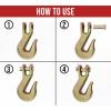 imageMytee Products 10 Pack 38 Clevis Grab Hooks Grade 70 for Wrecker Tow Chain  6600 WLL Forged Alloy Steel G70 Heavy Duty 38 Chain Hooks for Truck Trailer Tow Chain Transport38 Inch