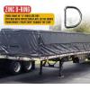 imageMytee Products 16 x 27 Flatbed Truck 18 Oz Steel Tarp with 4 FT Drop ampamp Flap  Black Heavy Duty Vinyl Waterproof Tarp for Trailers to Protect Cargo from Wind Rain Snow and SunBlack