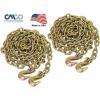 imageMytee Products 2 Pack 38quot x 16 Grade 70 Transport Binder Chain  Made in USA with G70 Grab Hooks  Tow Transport Binder Chain  6600 Lbs WLL38 x 20