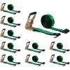 imageMytee Products 2 inch x 27 Heavy Duty TieDown Ratchet Straps wFlat Hook  10000 lbs Breaking Strength  Wide Handle Flat Hook Ratchet Straps for Cargo Flatbed Trailers Pickup TrucksGreen
