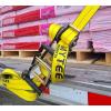 imageMytee Products 2 inch x 27 Heavy Duty TieDown Ratchet Straps wFlat Hook  10000 lbs Breaking Strength  Wide Handle Flat Hook Ratchet Straps for Cargo Flatbed Trailers Pickup TrucksYellow