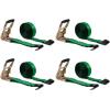 imageMytee Products 2 inch x 27 Heavy Duty TieDown Ratchet Straps wFlat Hook  10000 lbs Breaking Strength  Wide Handle Flat Hook Ratchet Straps for Cargo Flatbed Trailers Pickup TrucksGreen
