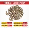 imageMytee Products 4 Pack 14quot x 20 Transport Binder Chain Grade 70 with Grab Hook  3150 LBS WLL Transport Binder Tow Chain with Hooks  Towing Equipment  Gold Chromate2  Pack