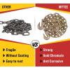 imageMytee Products 4 Pack 14quot x 20 Transport Binder Chain Grade 70 with Grab Hook  3150 LBS WLL Transport Binder Tow Chain with Hooks  Towing Equipment  Gold Chromate2  Pack