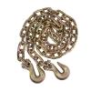imageMytee Products 4 Pack 14quot x 20 Transport Binder Chain Grade 70 with Grab Hook  3150 LBS WLL Transport Binder Tow Chain with Hooks  Towing Equipment  Gold Chromate1  Pack