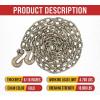 imageMytee Products 4 Pack 14quot x 20 Transport Binder Chain Grade 70 with Grab Hook  3150 LBS WLL Transport Binder Tow Chain with Hooks  Towing Equipment  Gold Chromate2  Pack