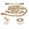 imageMytee Products 4 Pack 14quot x 20 Transport Binder Chain Grade 70 with Grab Hook  3150 LBS WLL Transport Binder Tow Chain with Hooks  Towing Equipment  Gold Chromate4  Pack