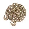 imageMytee Products 4 Pack 14quot x 20 Transport Binder Chain Grade 70 with Grab Hook  3150 LBS WLL Transport Binder Tow Chain with Hooks  Towing Equipment  Gold Chromate4  Pack
