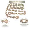 imageMytee Products 4 Pack 14quot x 20 Transport Binder Chain Grade 70 with Grab Hook  3150 LBS WLL Transport Binder Tow Chain with Hooks  Towing Equipment  Gold Chromate4  Pack