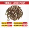 imageMytee Products 4 Pack 14quot x 20 Transport Binder Chain Grade 70 with Grab Hook  3150 LBS WLL Transport Binder Tow Chain with Hooks  Towing Equipment  Gold Chromate2  Pack