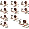 imageMytee Products 4 Pack 2quot x30 Orange Ratchet Strap with Chain Anchor  4000 Lbs WLL High Abrasion Heavy Duty Tie Down Cargo Truck Straps with Chan Anchor for Flatbed Truck Trailers PickupOrange