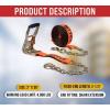 imageMytee Products 4 Pack 2quot x30 Orange Ratchet Strap with Chain Anchor  4000 Lbs WLL High Abrasion Heavy Duty Tie Down Cargo Truck Straps with Chan Anchor for Flatbed Truck Trailers PickupOrange