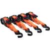 imageMytee Products 4 Pack Orange Auto Retract NORATCHETING Ratchet Straps  1quot x 12 Retractable Ratchet Straps with Zinc Coated S Hook Tiedowns for Motorcycles ATVs Bikes Trailer TieDownOrange
