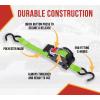 imageMytee Products 4 Pack Orange Auto Retract NORATCHETING Ratchet Straps  1quot x 12 Retractable Ratchet Straps with Zinc Coated S Hook Tiedowns for Motorcycles ATVs Bikes Trailer TieDownGreen