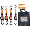 imageMytee Products 4 Pack Orange Auto Retract NORATCHETING Ratchet Straps  1quot x 12 Retractable Ratchet Straps with Zinc Coated S Hook Tiedowns for Motorcycles ATVs Bikes Trailer TieDownOrange