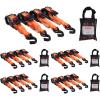 imageMytee Products 4 Pack Orange Auto Retract NORATCHETING Ratchet Straps  1quot x 12 Retractable Ratchet Straps with Zinc Coated S Hook Tiedowns for Motorcycles ATVs Bikes Trailer TieDownOrange