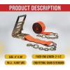 imageMytee Products 4 in x 30 ft Ratchet Tie Down Straps with Chain Anchor 5400 Lbs WLL Flatbed Trailer Tie Down 2 PackOrange High Abrasion
