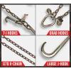 imageMytee Products 516quotx2 Leg Grade 70 VChain Bridle Tow w 15quot Large Shank J Hook TJ Hook ampamp Grab Hooks for Towing  4700 LBS WLL Tow Truck Chain Accessories for Flatbed Trailer Wrecker RecoveryGold Chromate