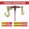 imageMytee Products Heavy Duty Specialty Pro Ratchet Load Chain Binder wGrab Hook ampamp Slip Hook  12quot Grab Hook ampamp 58quot Slip Hook  12quot Grab Hook 15000 Lbs WLL  Chain Binders for Flatbed Truck  4 Pack12 Grab Hook  58 Slip Hook  12 Grab Hook
