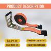 imageMytee Products Orange 2 x 30 Ratchet Tie Down Straps with Flat Hooks  12000 lbs Breaking Strength  Heavy Duty Ratchet Straps for Flatbed Trailer ampamp Truck Cargo 10 PackOrange