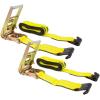 imageMytee Products Ratchet TieDown Straps with Flat Hooks 3quot x 30 Ratchet Straps Yellow  15000 Lbs Breaking Strength  TieDown Ratchet Straps for Flatbed Truck Trailers Pickup2  Pack
